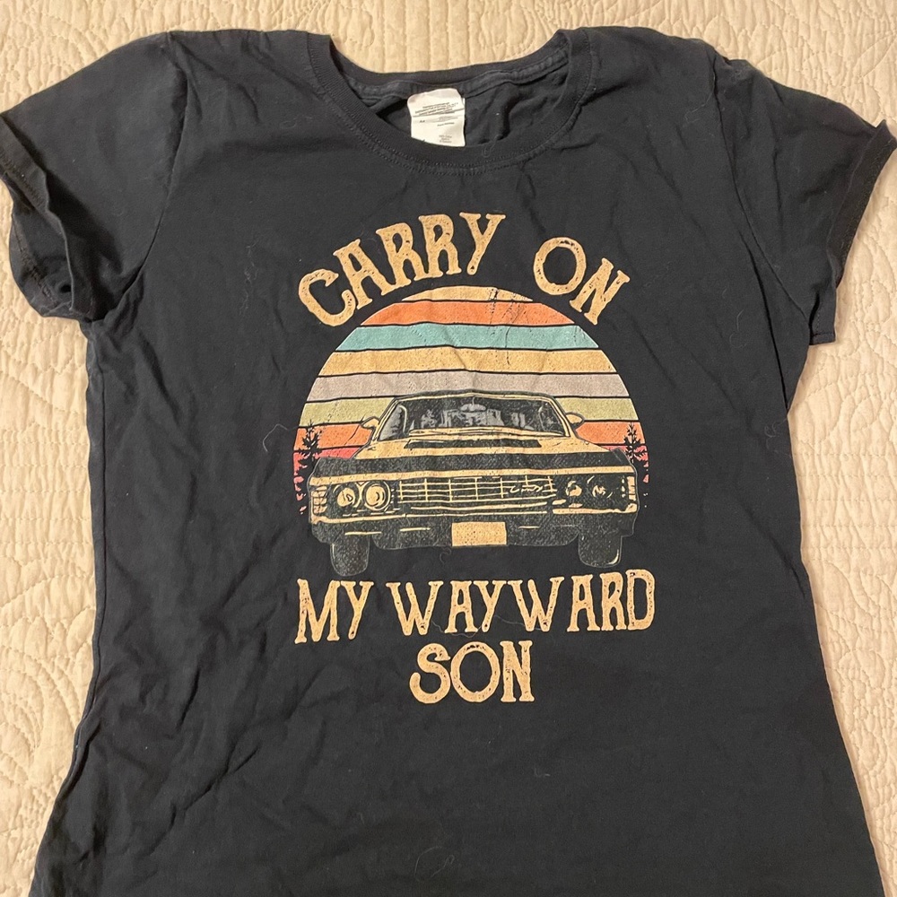Dark blue/black supernatural tshirt